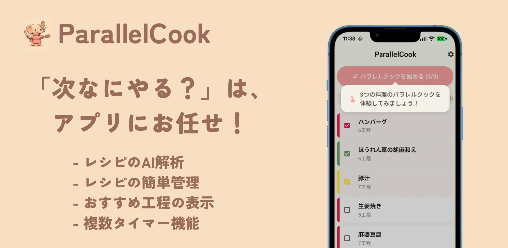 Parallel Cook フィーチャーグラフィック